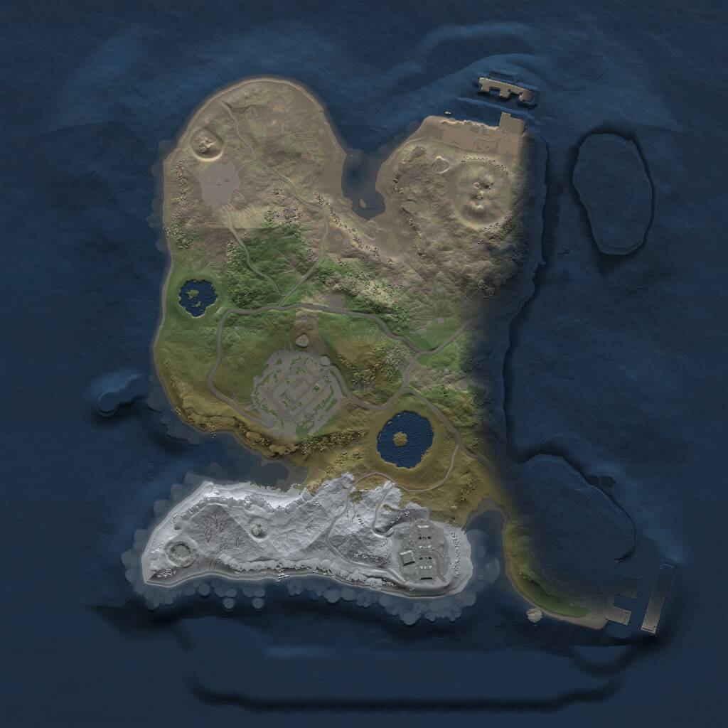 Rust Map: Procedural Map, Size: 2000, Seed: 808742398, 5 Monuments