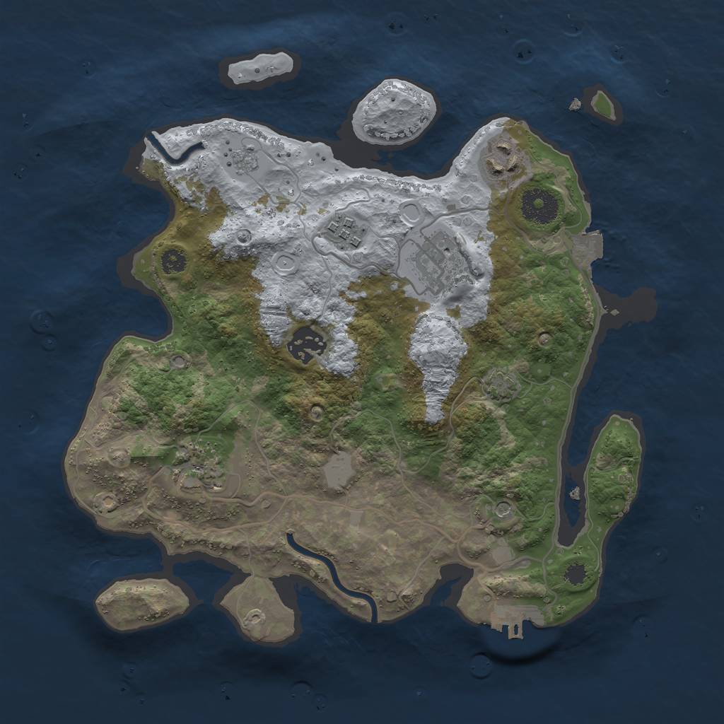 Rust Map: Procedural Map, Size: 3000, Seed: 7965142, 12 Monuments