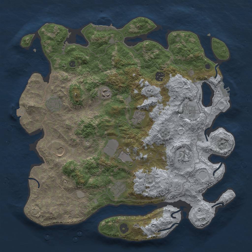 Rust Map: Procedural Map, Size: 4000, Seed: 475, 18 Monuments