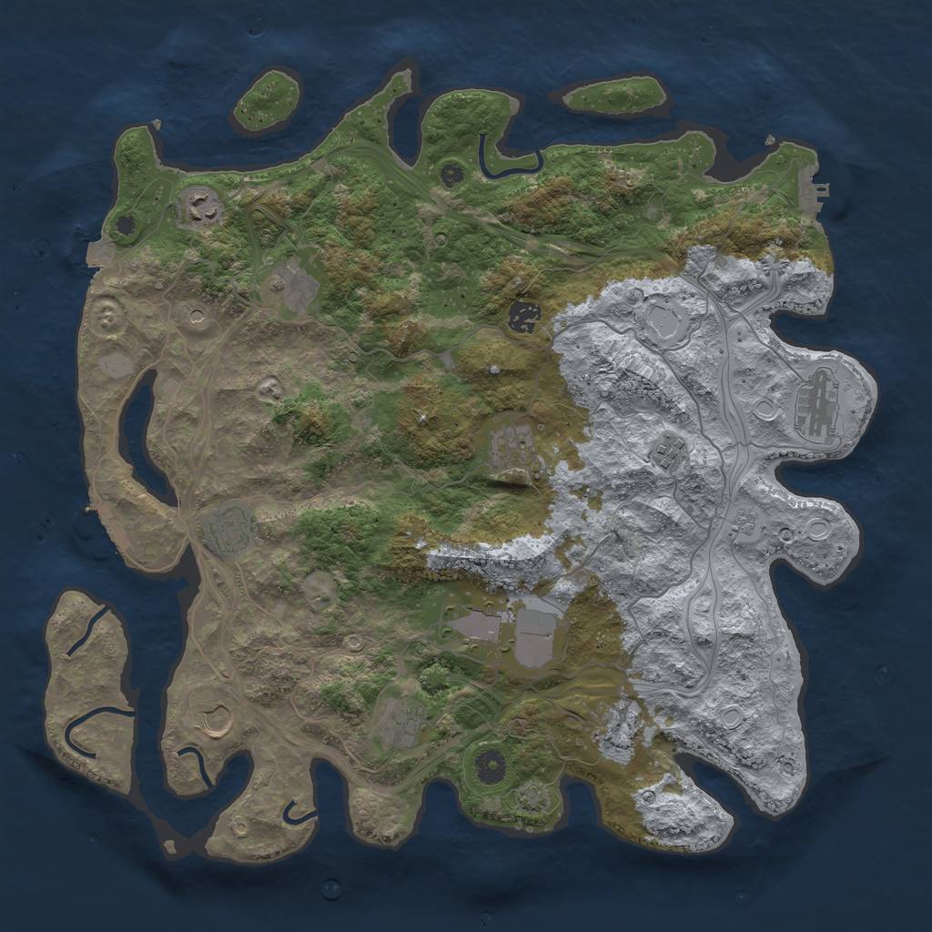 Rust Map: Procedural Map, Size: 4250, Seed: 1111129272, 19 Monuments