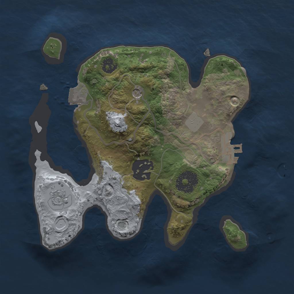 Rust Map: Procedural Map, Size: 2000, Seed: 1269131942, 7 Monuments