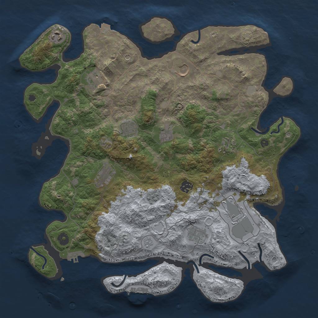 Rust Map: Procedural Map, Size: 4000, Seed: 2109101109, 19 Monuments
