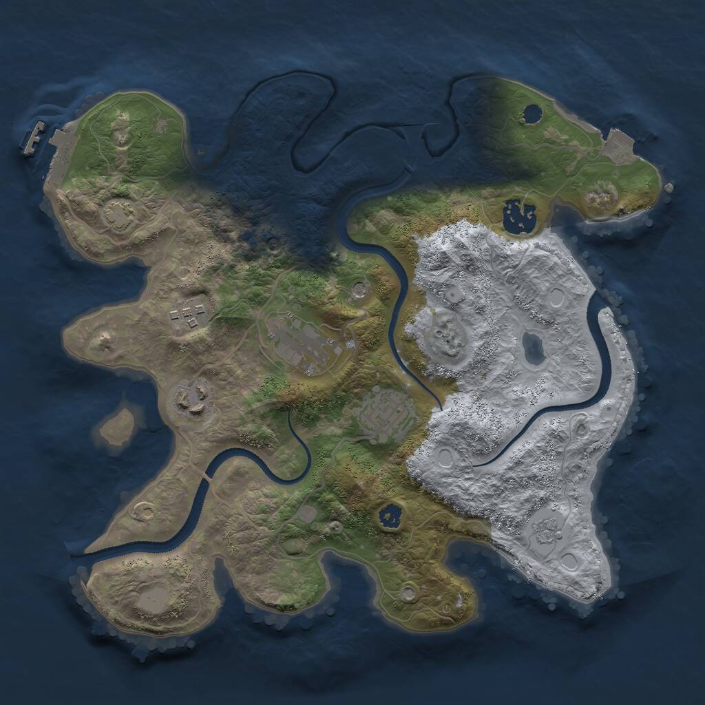 Rust Map: Procedural Map, Size: 3000, Seed: 5931463, 10 Monuments