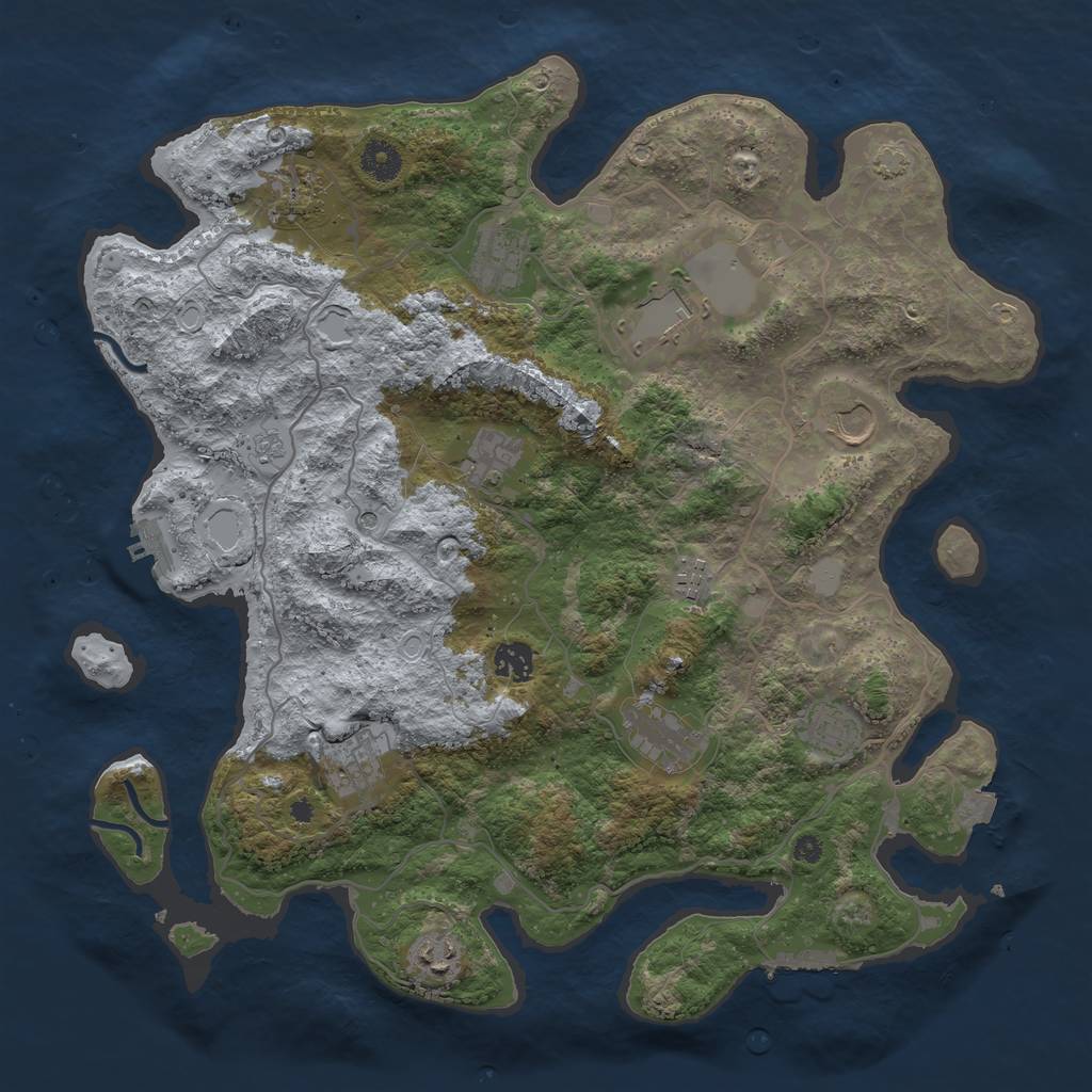 Rust Map: Procedural Map, Size: 4000, Seed: 353175046, 19 Monuments