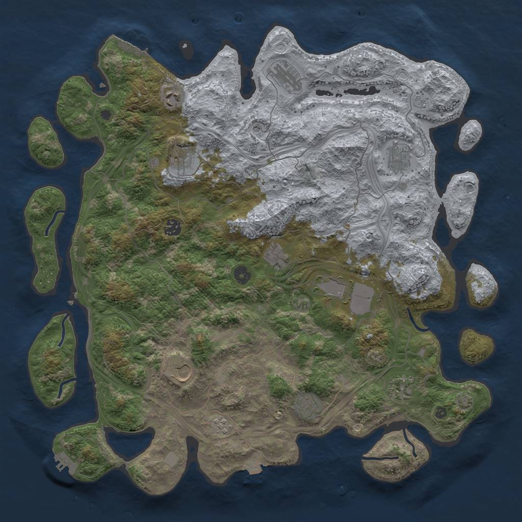 Rust Map: Procedural Map, Size: 4500, Seed: 997180631, 19 Monuments