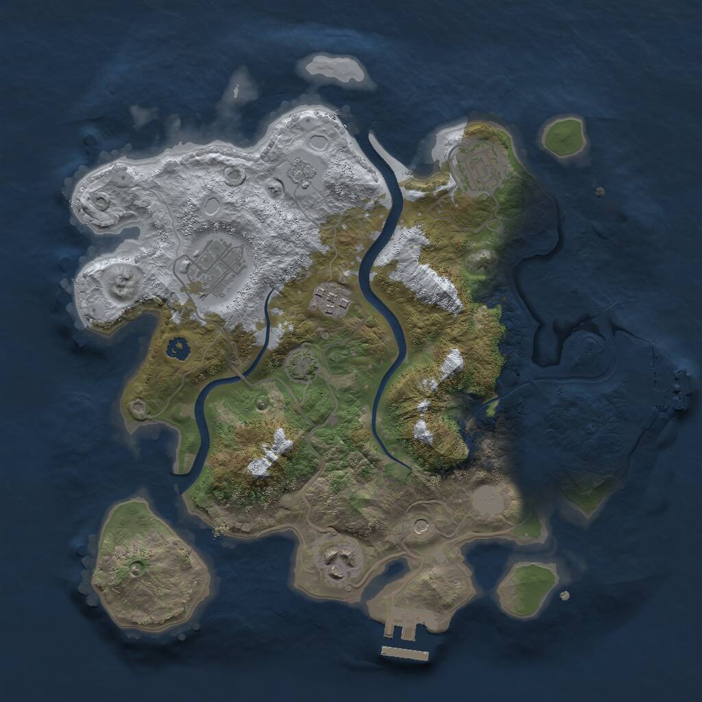 Rust Map: Procedural Map, Size: 3000, Seed: 1085424936, 10 Monuments