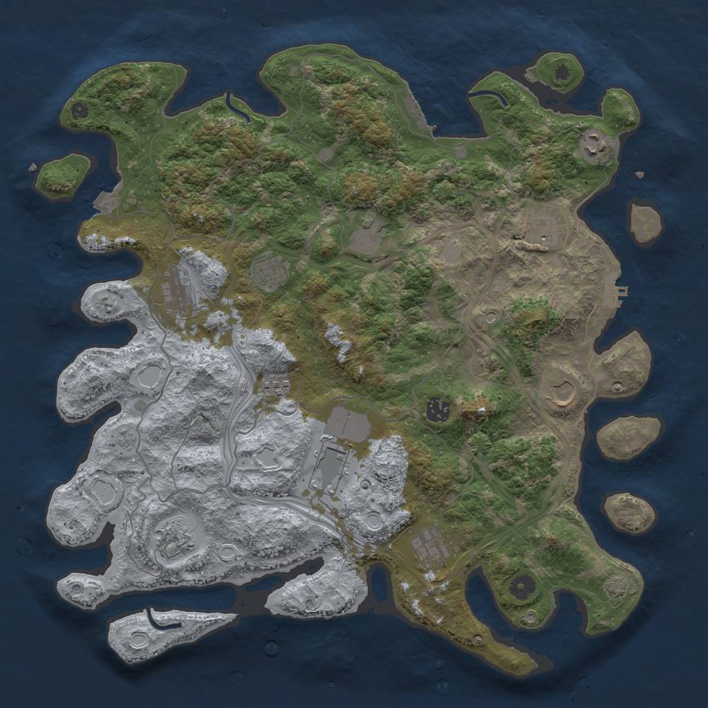 Rust Map: Procedural Map, Size: 4250, Seed: 1521903945, 19 Monuments