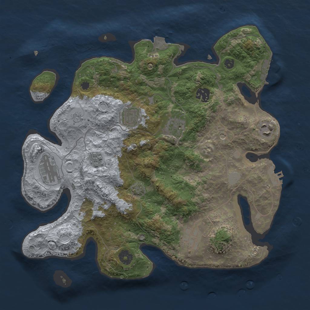 Rust Map: Procedural Map, Size: 3250, Seed: 4000, 15 Monuments