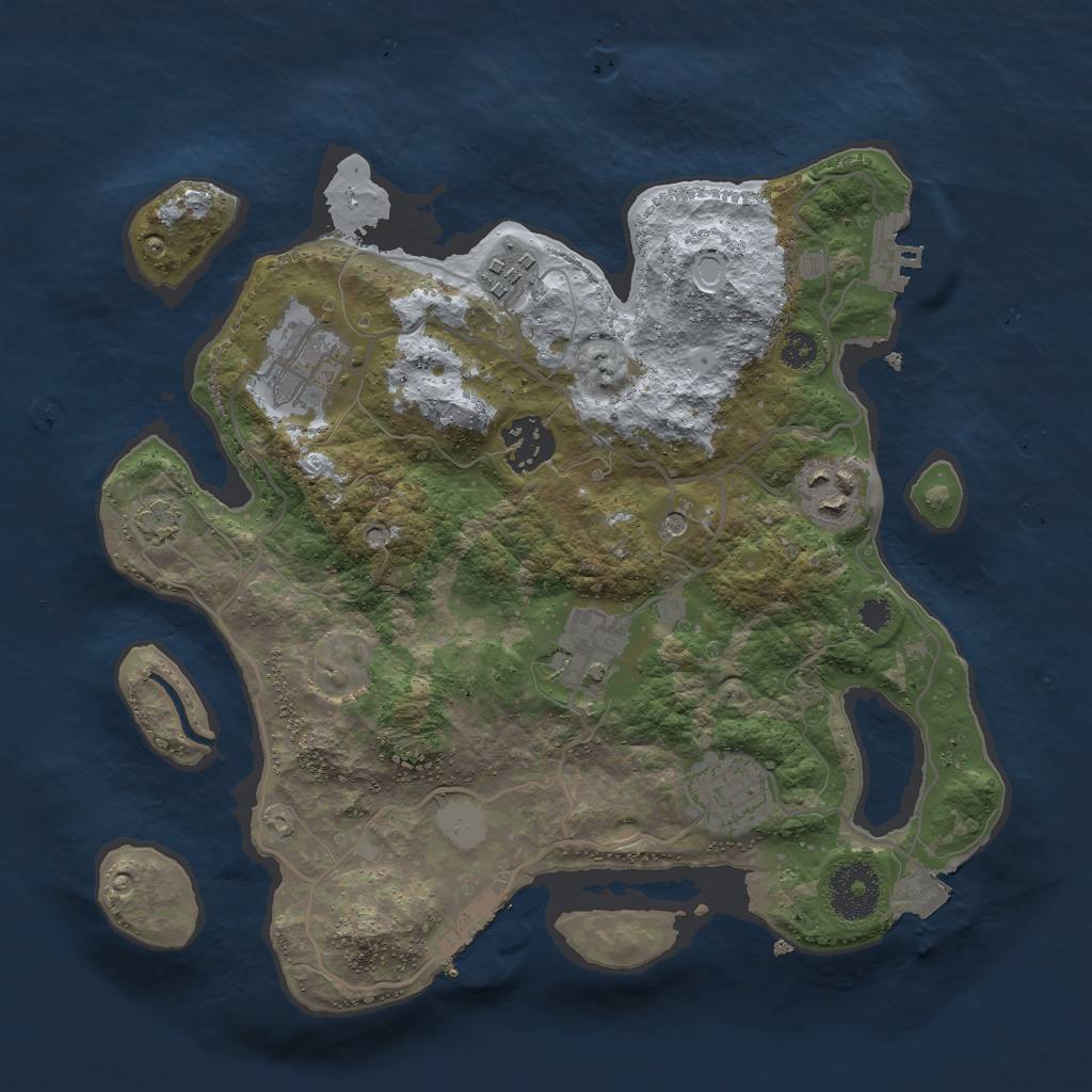 Rust Map: Procedural Map, Size: 3000, Seed: 357580028, 13 Monuments