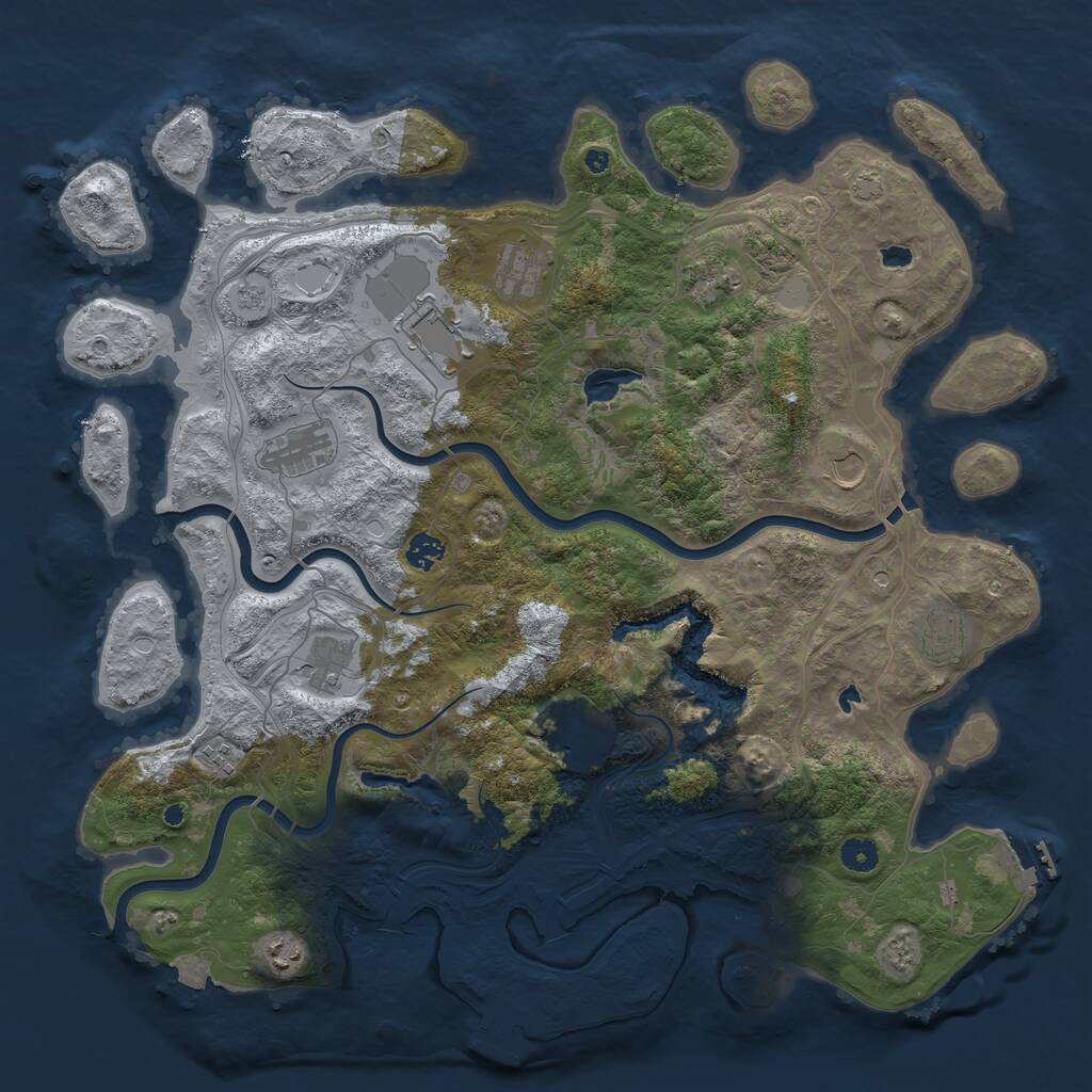 Rust Map: Procedural Map, Size: 4500, Seed: 1364673400, 17 Monuments