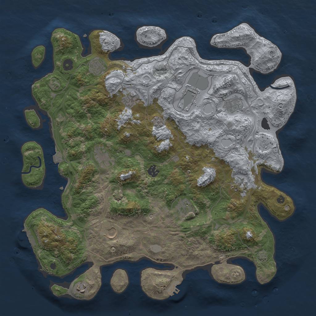 Rust Map: Procedural Map, Size: 4250, Seed: 42454739, 19 Monuments