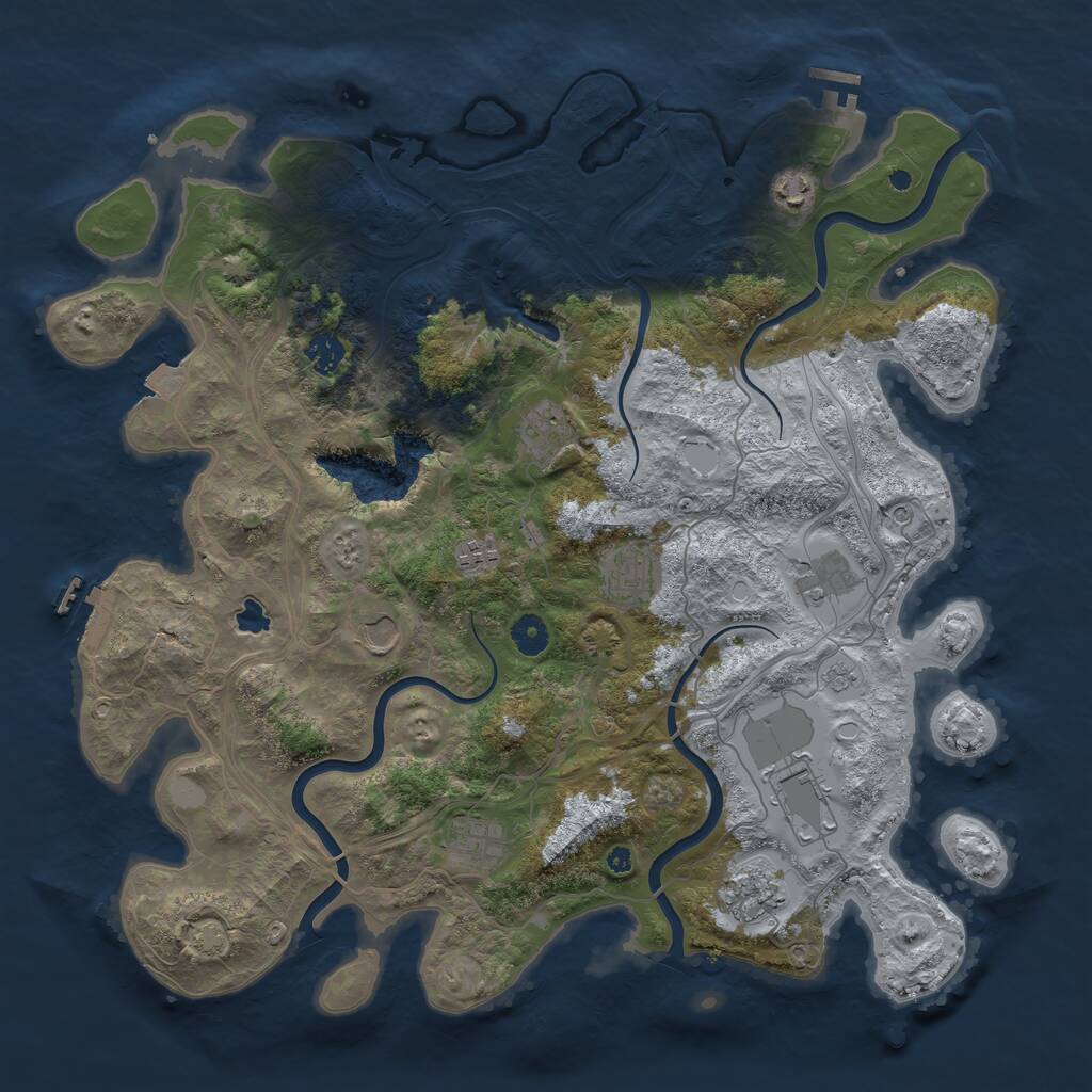 Rust Map: Procedural Map, Size: 4250, Seed: 1707280082, 16 Monuments
