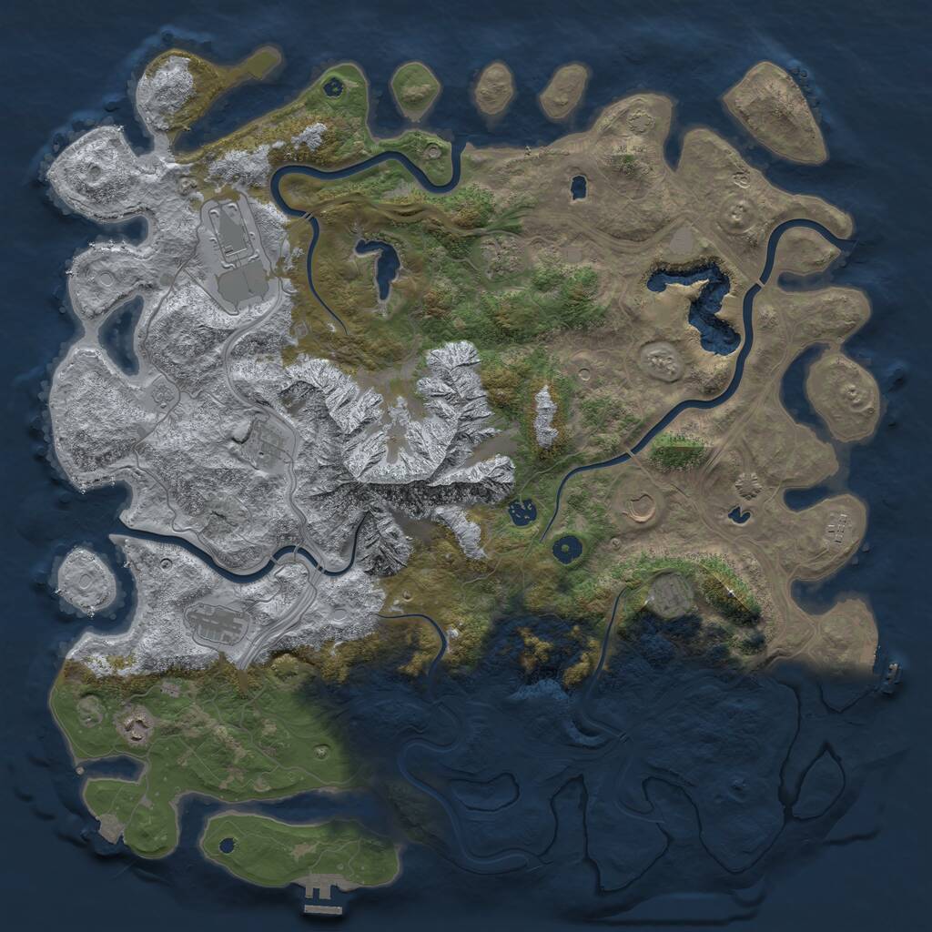 Rust Map: Procedural Map, Size: 5000, Seed: 768840724, 15 Monuments