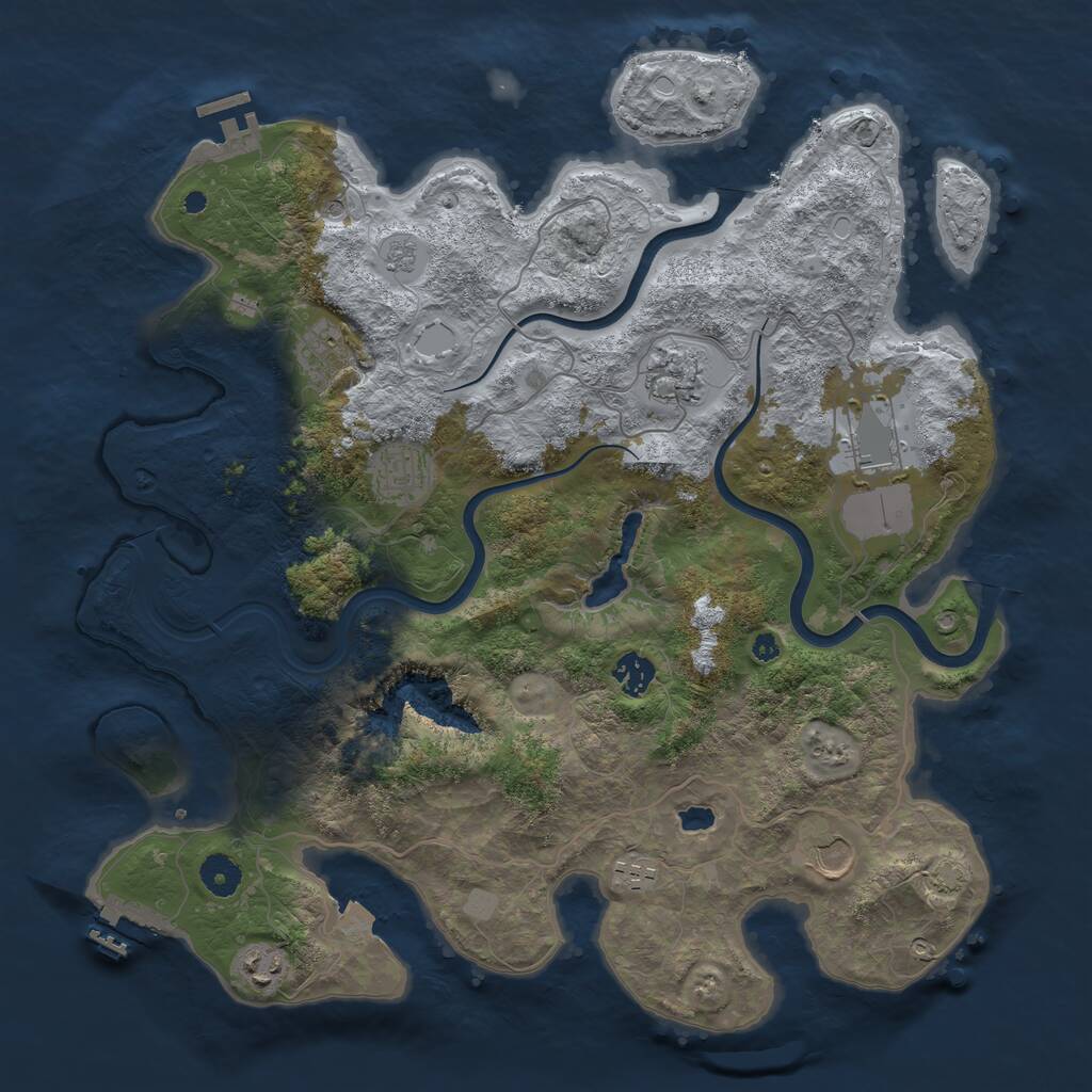 Rust Map: Procedural Map, Size: 4000, Seed: 878594156, 14 Monuments