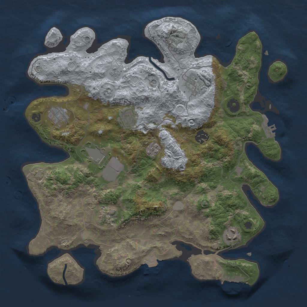 Rust Map: Procedural Map, Size: 3500, Seed: 694200948, 16 Monuments