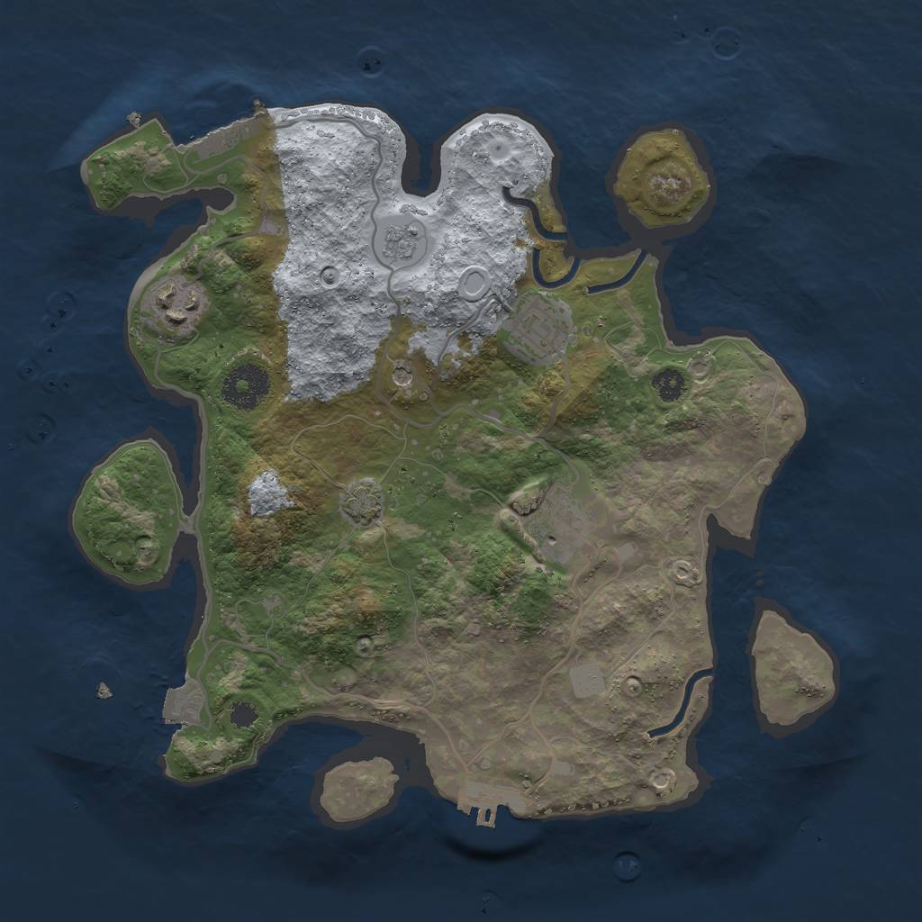 Rust Map: Procedural Map, Size: 3000, Seed: 27495, 11 Monuments