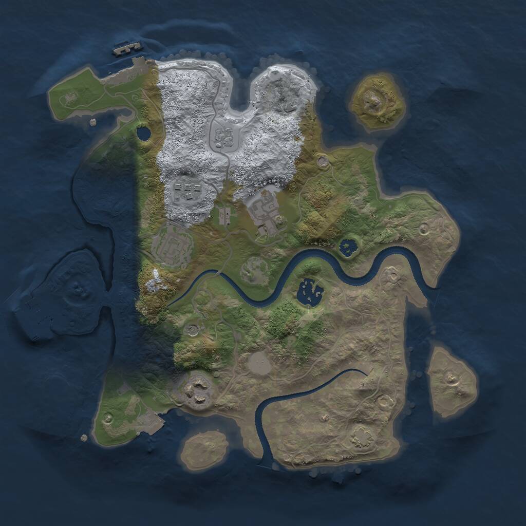 Rust Map: Procedural Map, Size: 3000, Seed: 27495, 11 Monuments