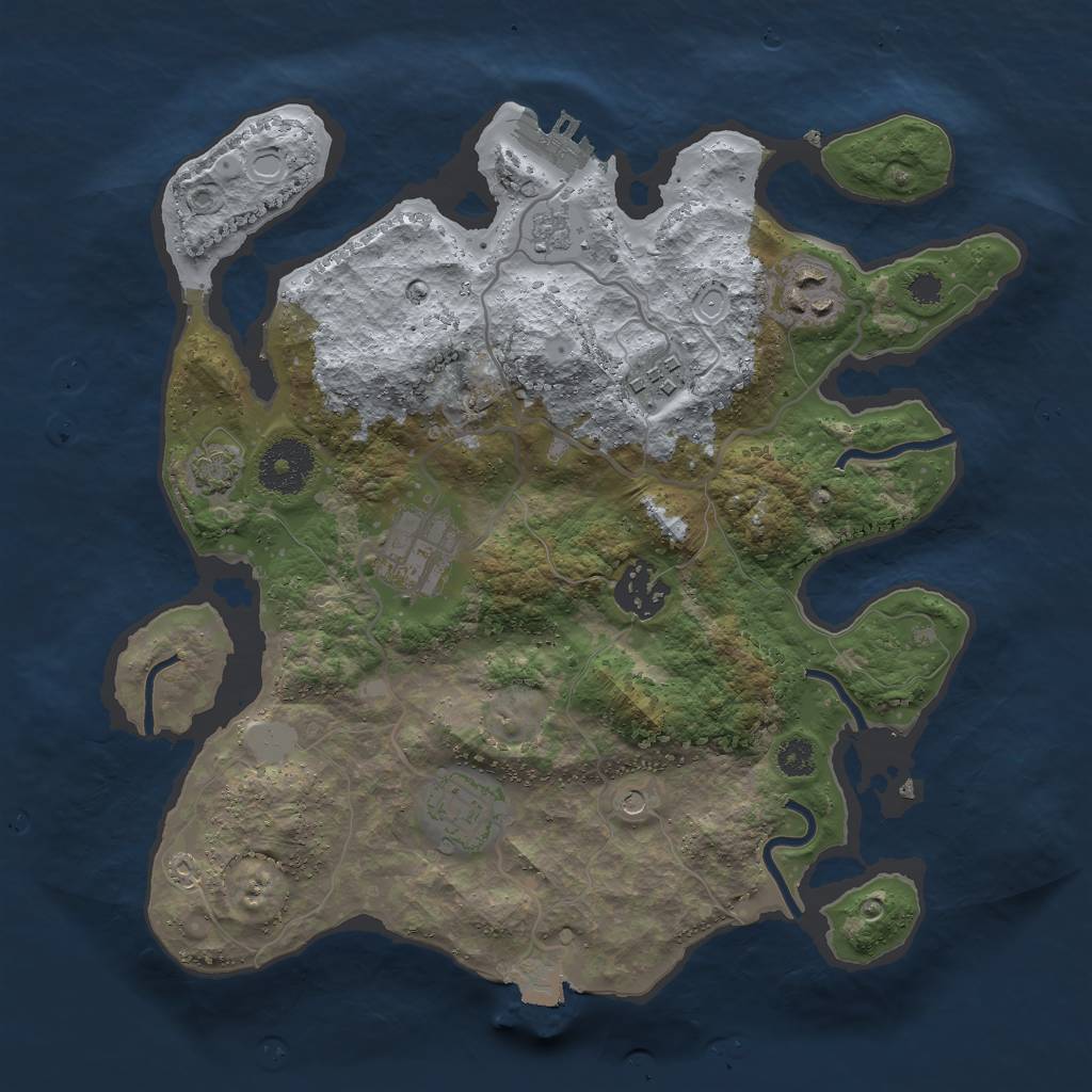 Rust Map: Procedural Map, Size: 3000, Seed: 6180932, 12 Monuments