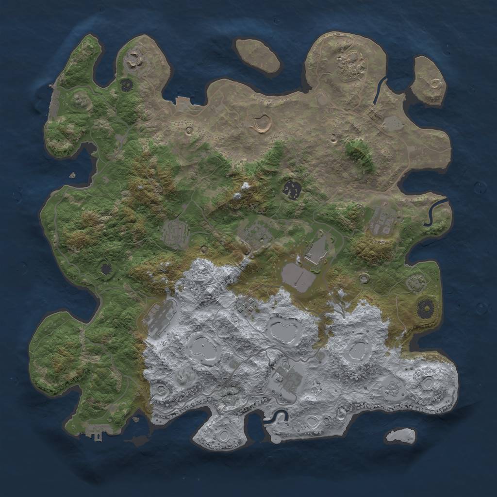 Rust Map: Procedural Map, Size: 4000, Seed: 31120, 19 Monuments