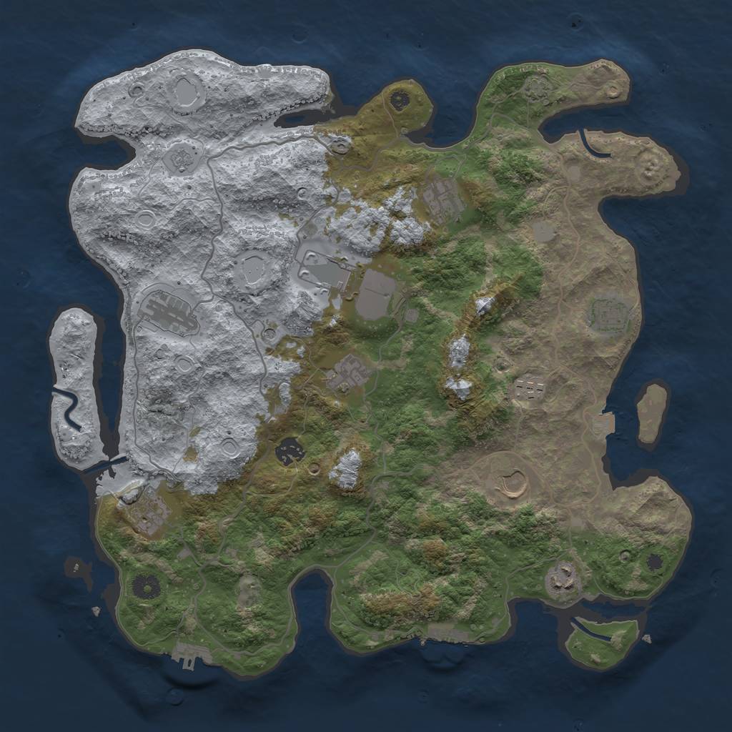 Rust Map: Procedural Map, Size: 4000, Seed: 506387467, 18 Monuments