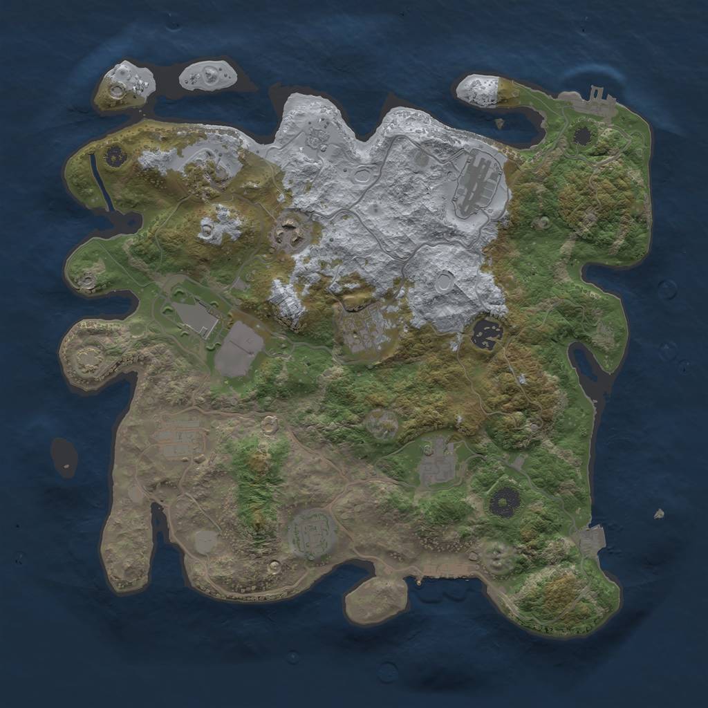 Rust Map: Procedural Map, Size: 3500, Seed: 478590698, 16 Monuments