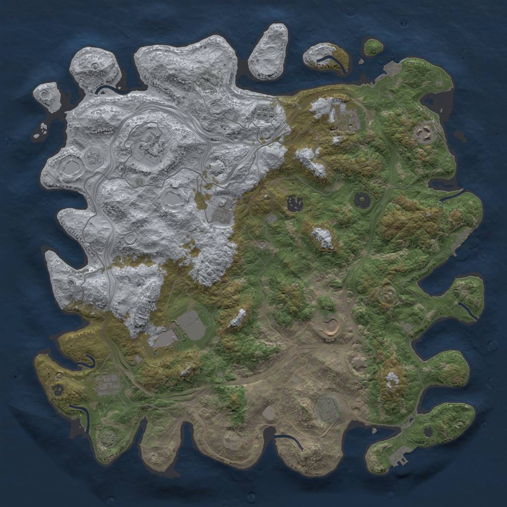 Rust Map: Procedural Map, Size: 4500, Seed: 65465198, 18 Monuments