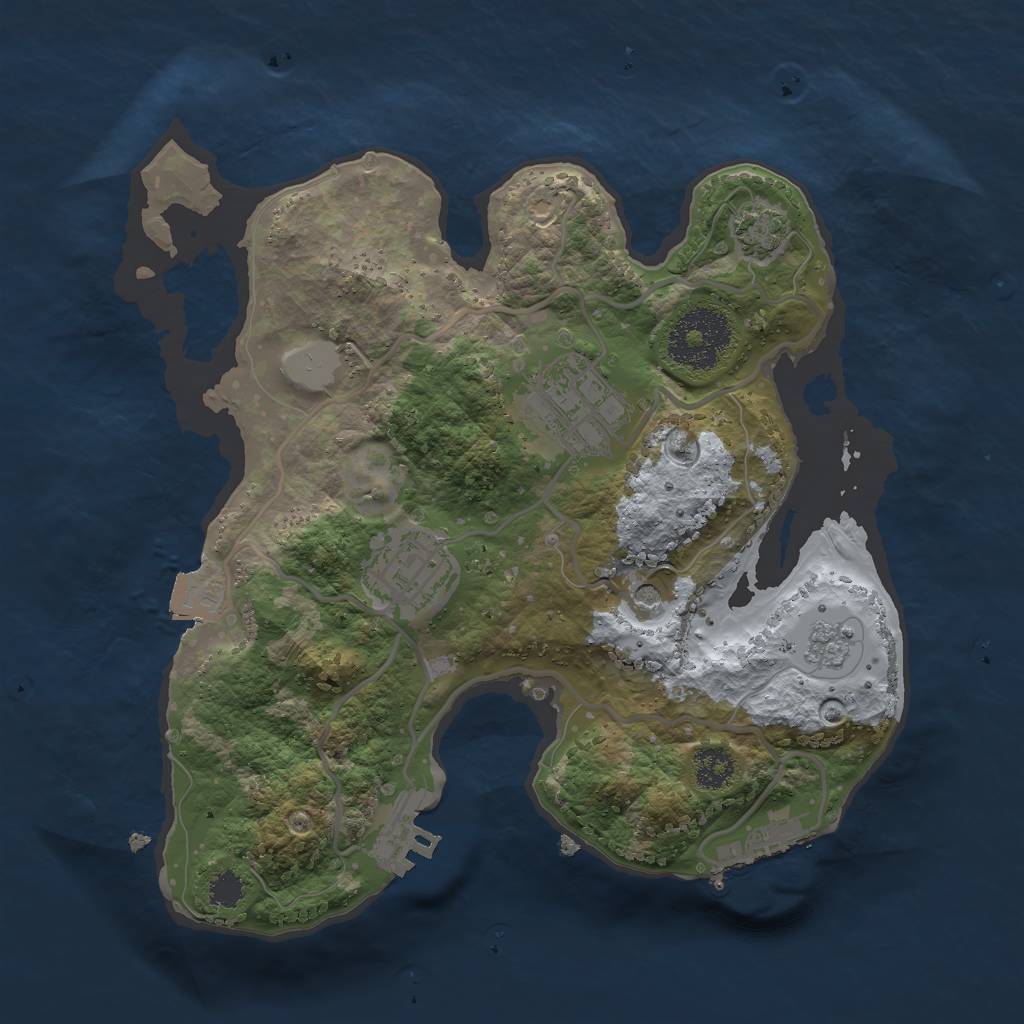 Rust Map: Procedural Map, Size: 2500, Seed: 5645865, 10 Monuments