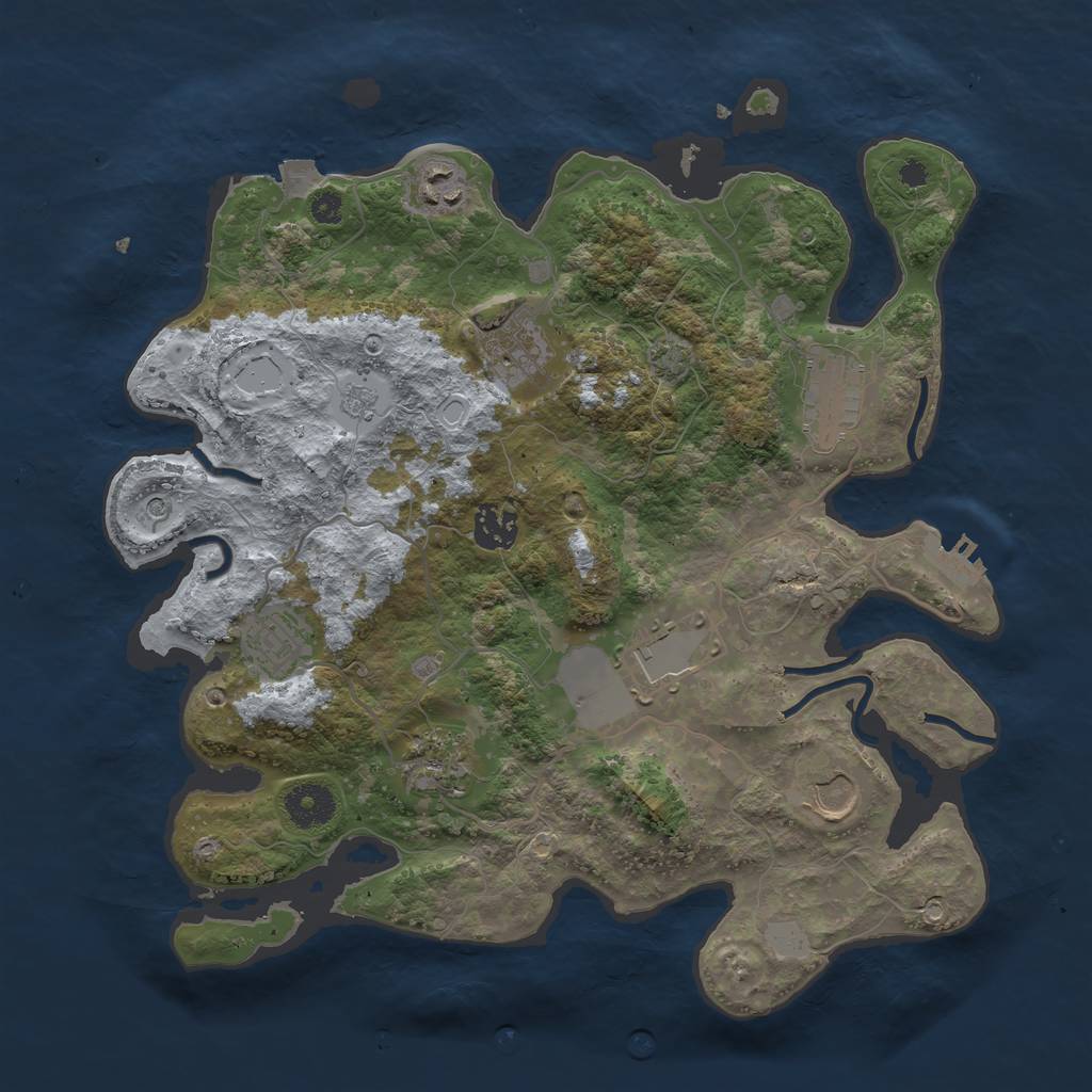 Rust Map: Procedural Map, Size: 3500, Seed: 385182946, 15 Monuments