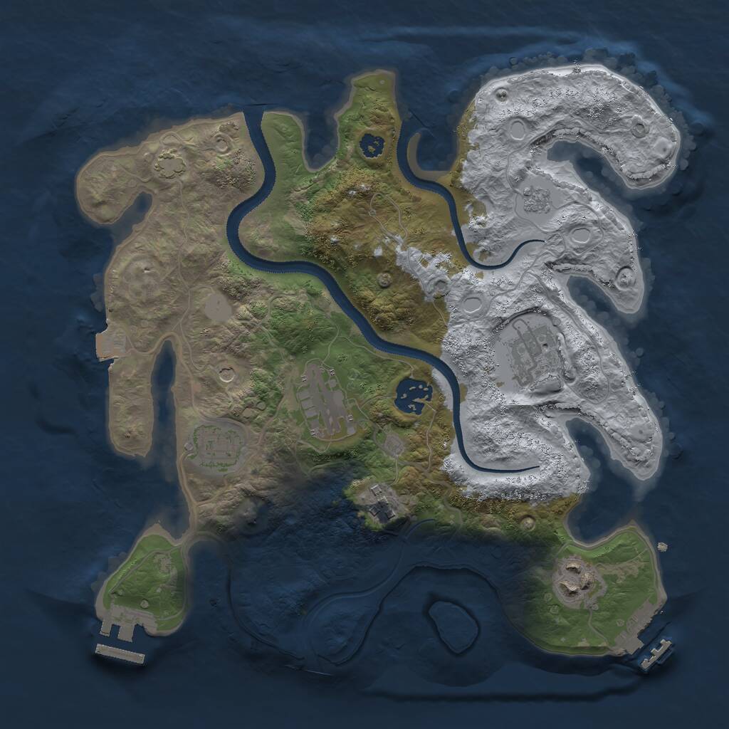 Rust Map: Procedural Map, Size: 3000, Seed: 13226, 12 Monuments