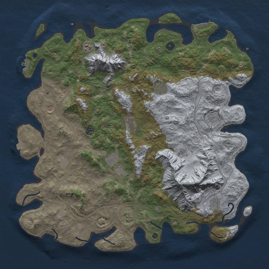 Rust Map: Procedural Map, Size: 5000, Seed: 602586782, 19 Monuments