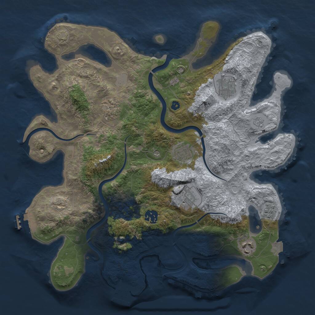Rust Map: Procedural Map, Size: 3500, Seed: 269333216, 13 Monuments