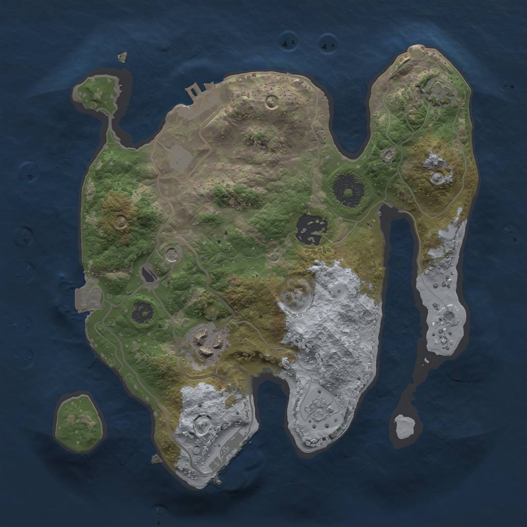 Rust Map: Procedural Map, Size: 2500, Seed: 165692771, 10 Monuments