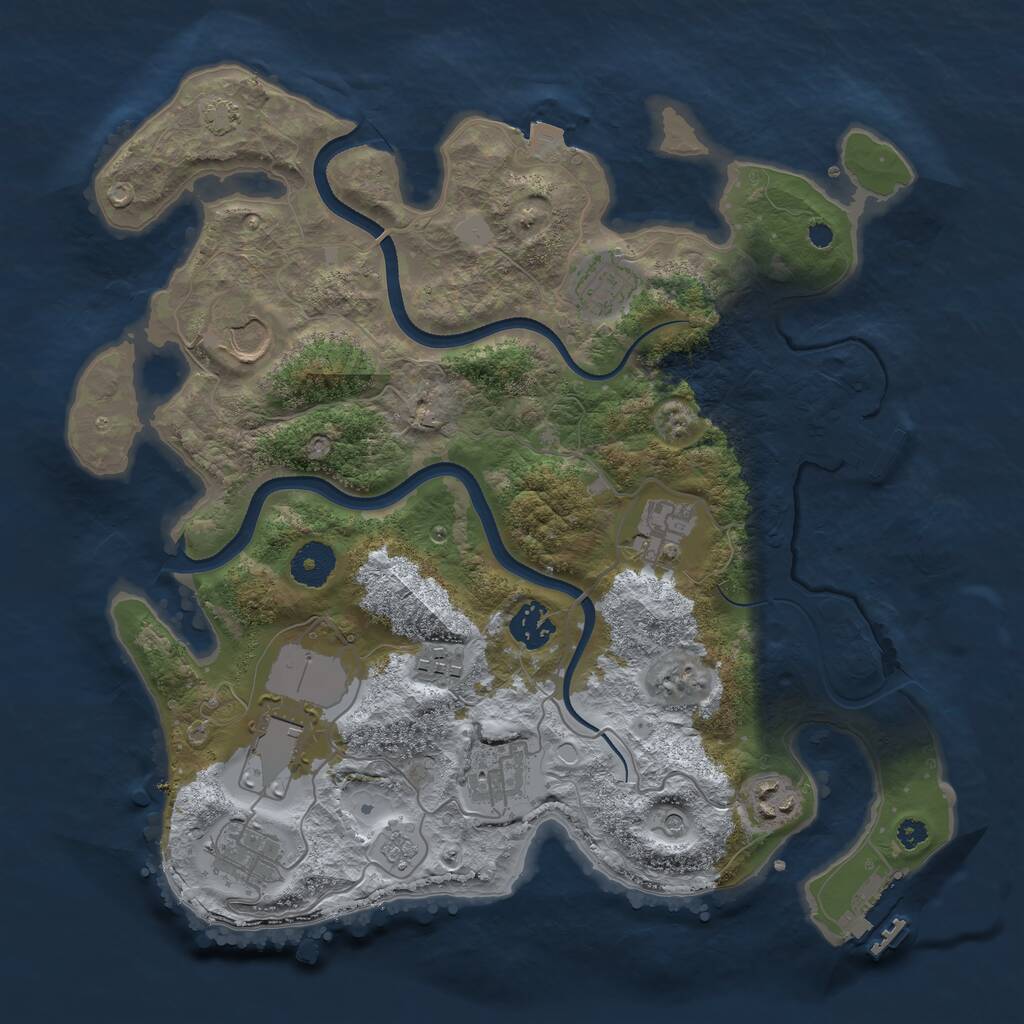 Rust Map: Procedural Map, Size: 3500, Seed: 1873512334, 15 Monuments