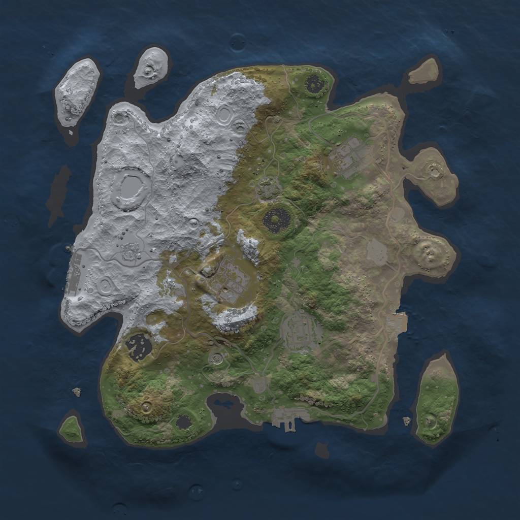 Rust Map: Procedural Map, Size: 3000, Seed: 1461494798, 12 Monuments