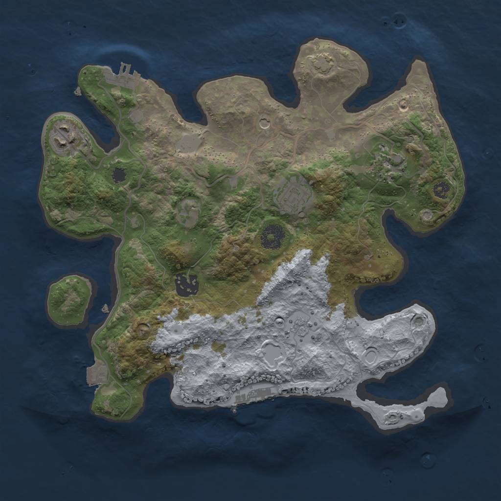 Rust Map: Procedural Map, Size: 3000, Seed: 99216, 12 Monuments