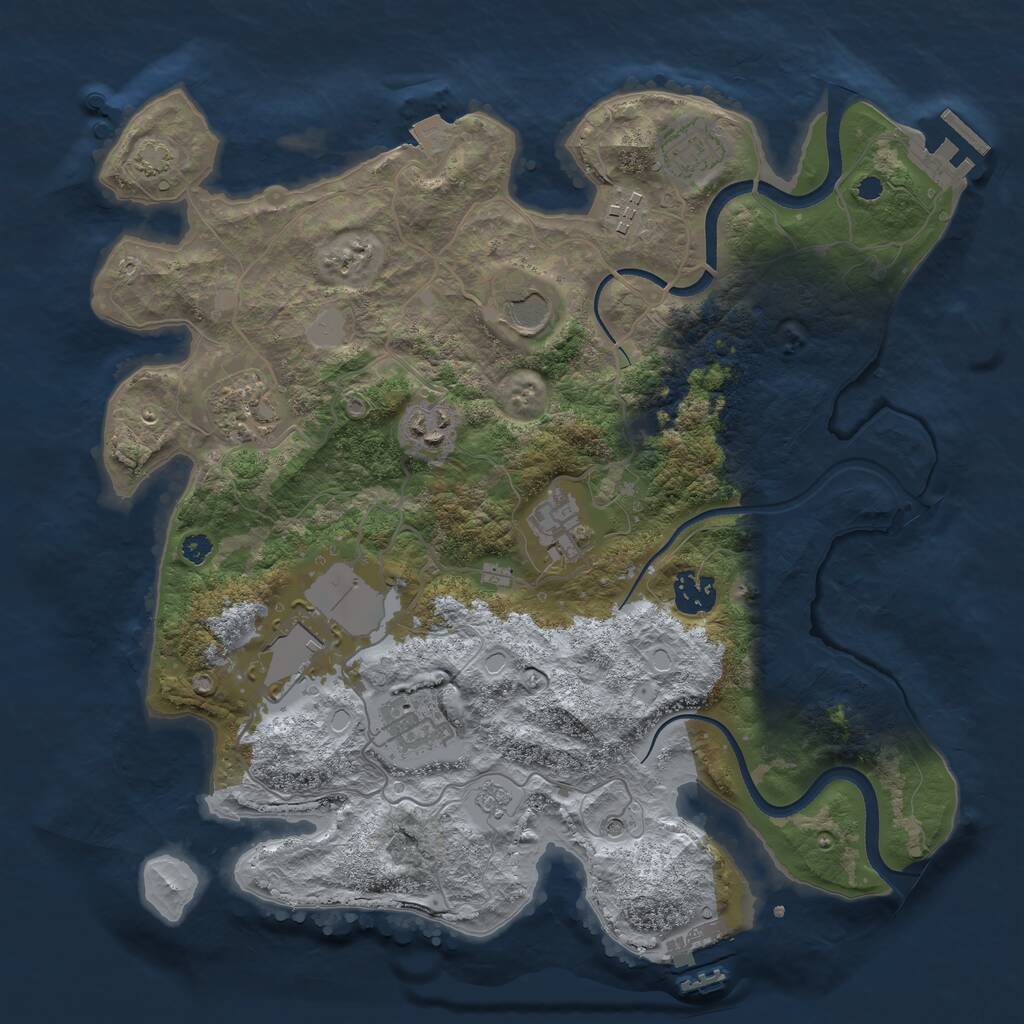 Rust Map: Procedural Map, Size: 3500, Seed: 14767676, 15 Monuments