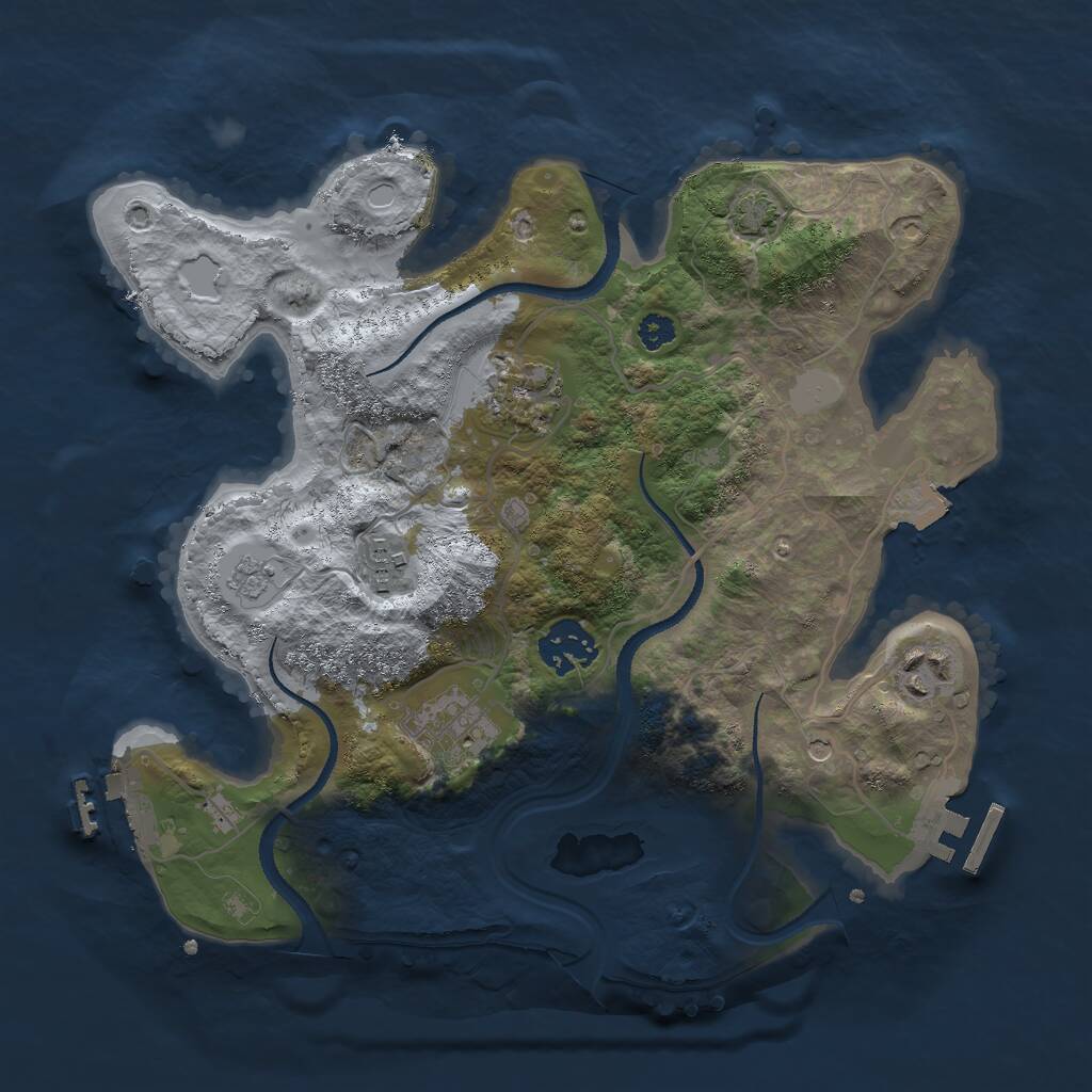 Rust Map: Procedural Map, Size: 3000, Seed: 962819378, 11 Monuments