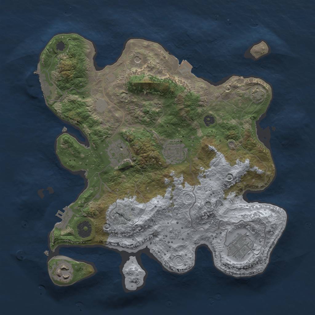 Rust Map: Procedural Map, Size: 3000, Seed: 611544349, 12 Monuments