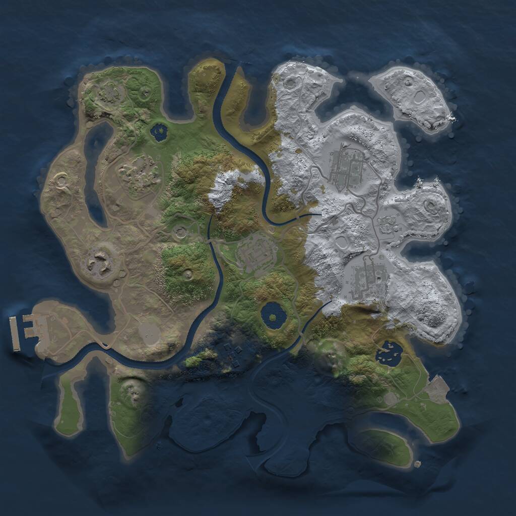 Rust Map: Procedural Map, Size: 3000, Seed: 546581, 12 Monuments