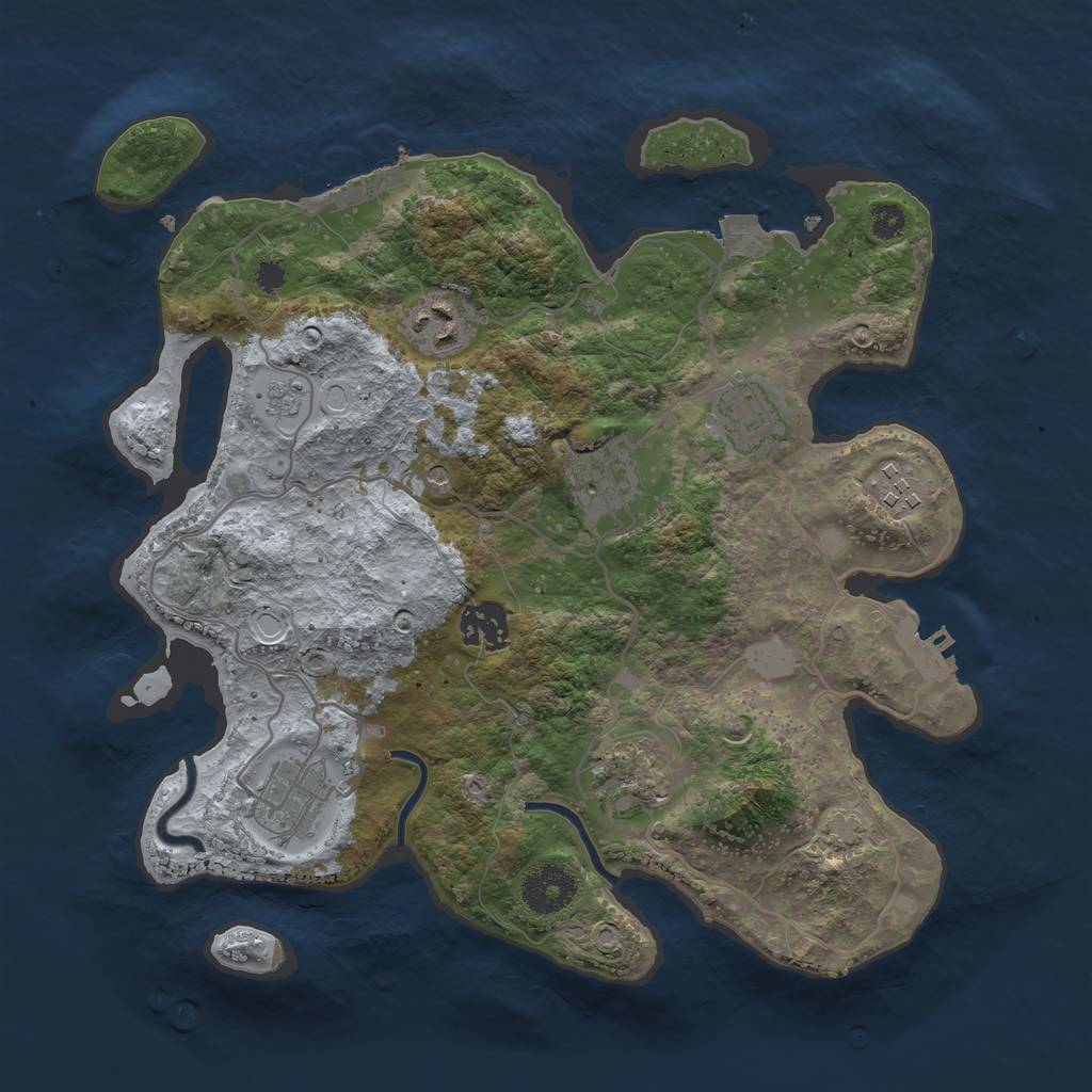 Rust Map: Procedural Map, Size: 3250, Seed: 163123402, 15 Monuments