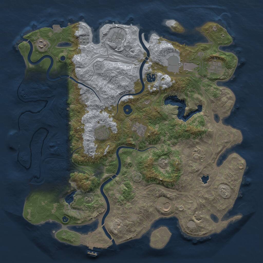 Rust Map: Procedural Map, Size: 4250, Seed: 243526344, 16 Monuments