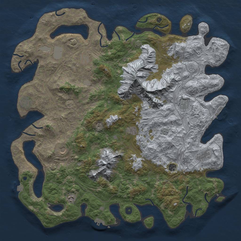 Rust Map: Procedural Map, Size: 5000, Seed: 1188735245, 19 Monuments