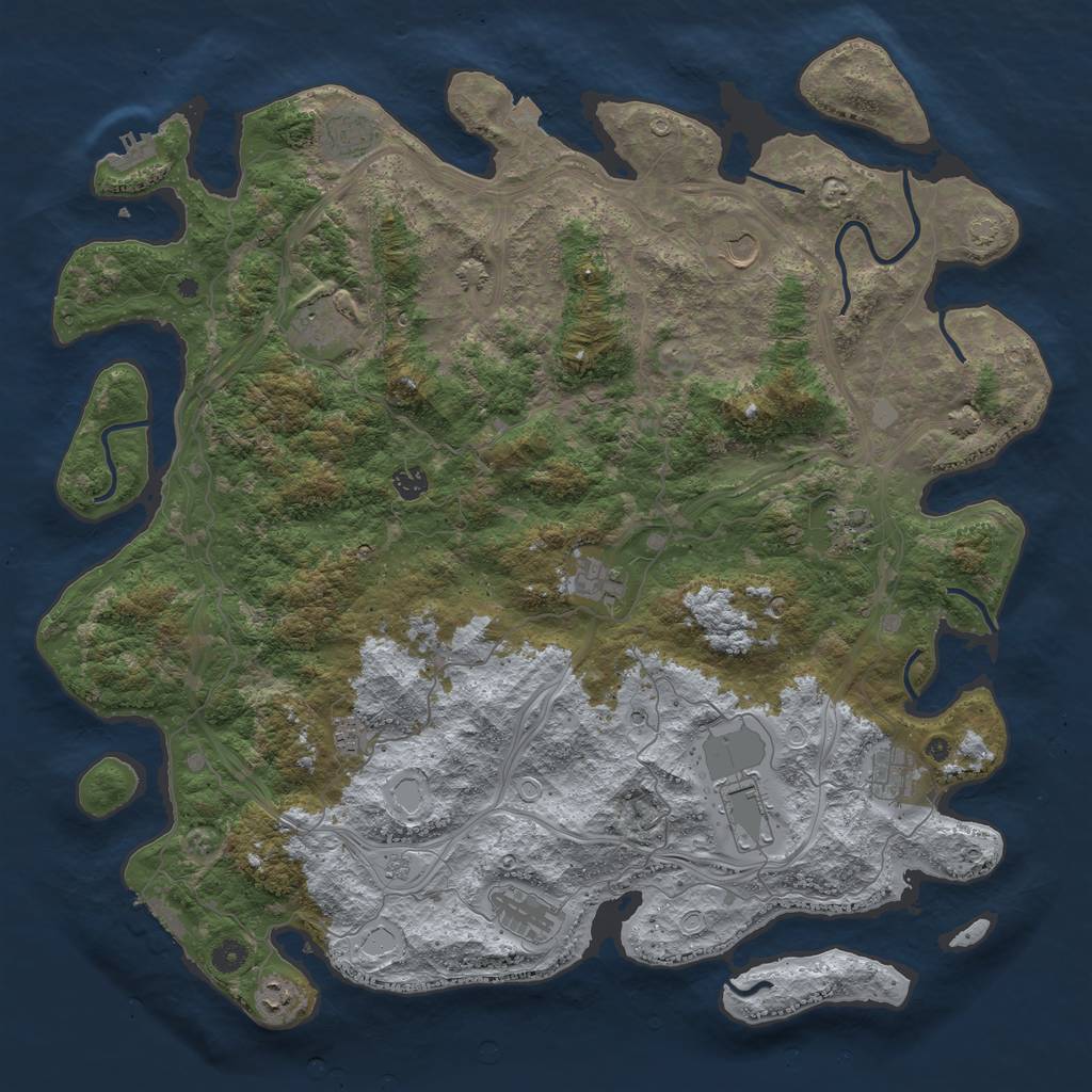Rust Map: Procedural Map, Size: 4800, Seed: 29953, 19 Monuments