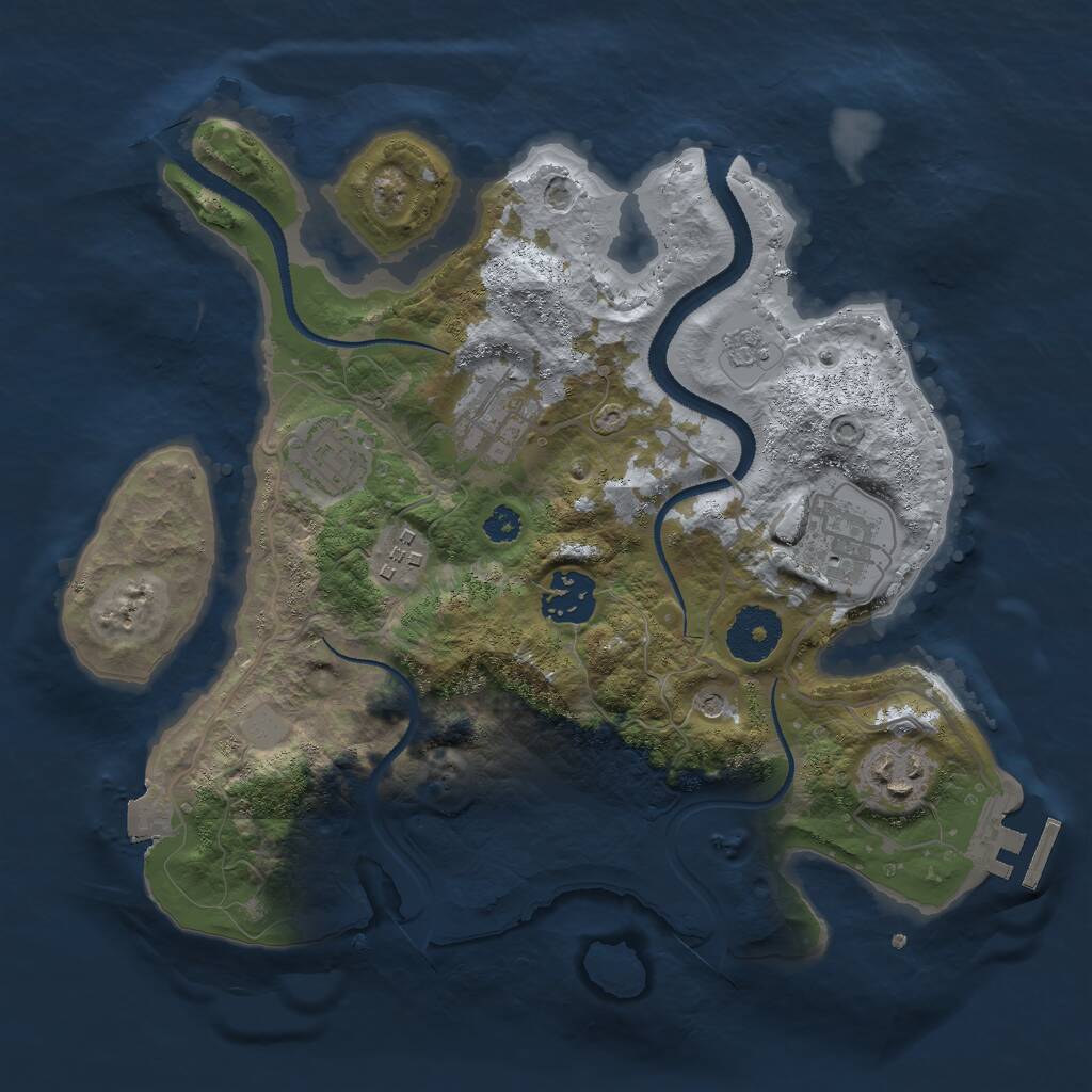 Rust Map: Procedural Map, Size: 3000, Seed: 978526, 10 Monuments