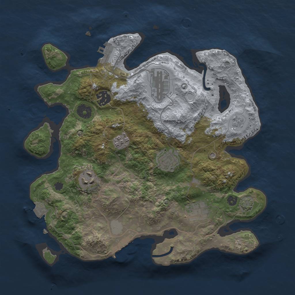 Rust Map: Procedural Map, Size: 3000, Seed: 6924018, 13 Monuments