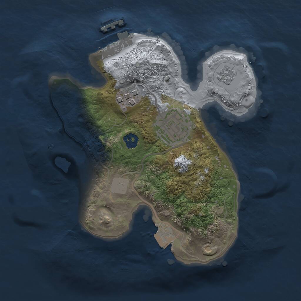 Rust Map: Procedural Map, Size: 2000, Seed: 1231234141, 5 Monuments