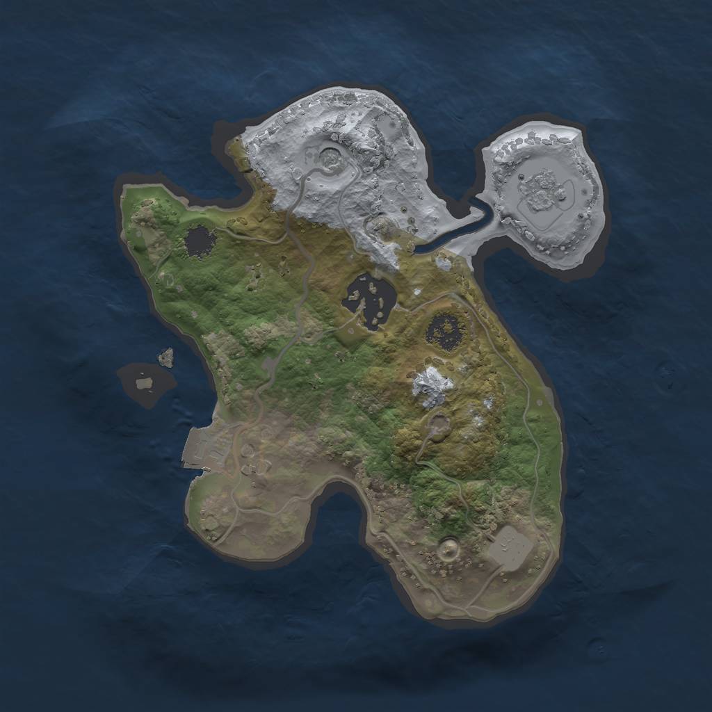 Rust Map: Procedural Map, Size: 2000, Seed: 1231234141, 6 Monuments