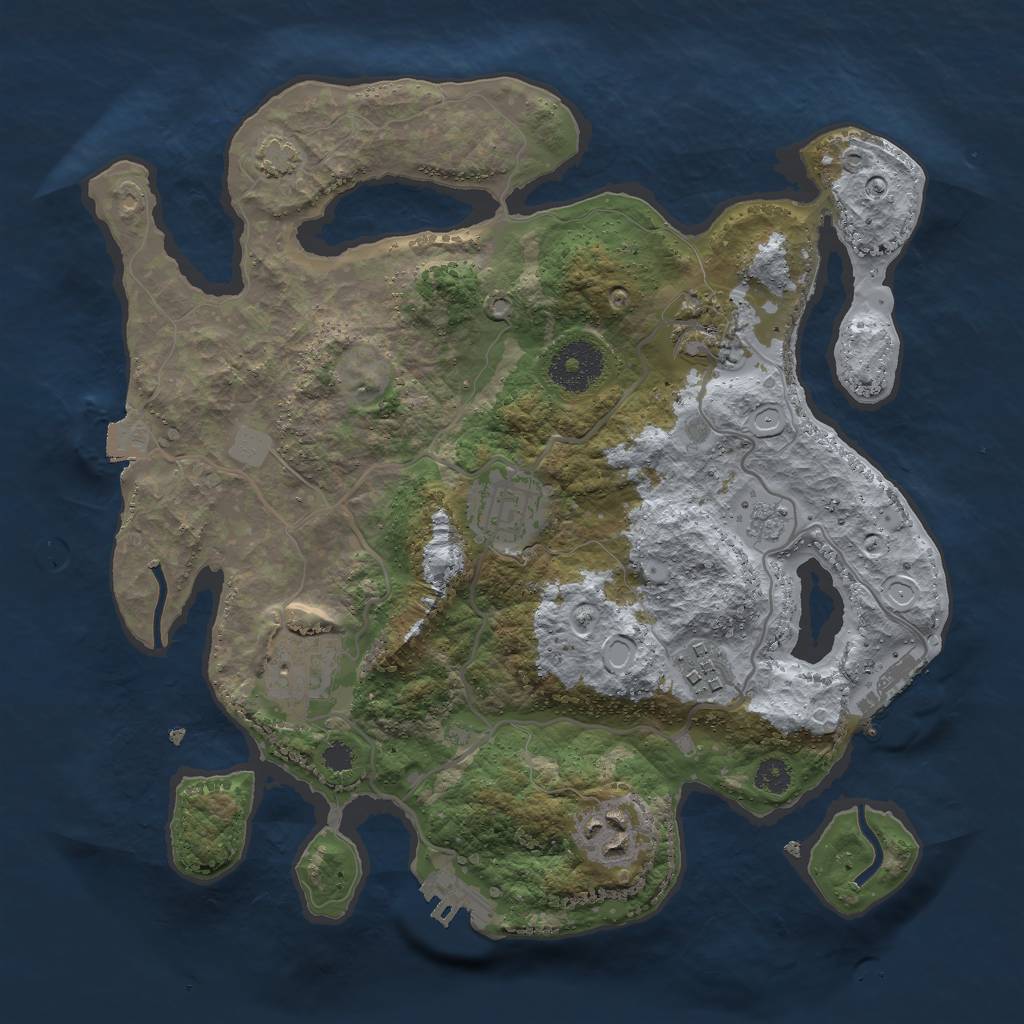 Rust Map: Procedural Map, Size: 3000, Seed: 679940227, 12 Monuments