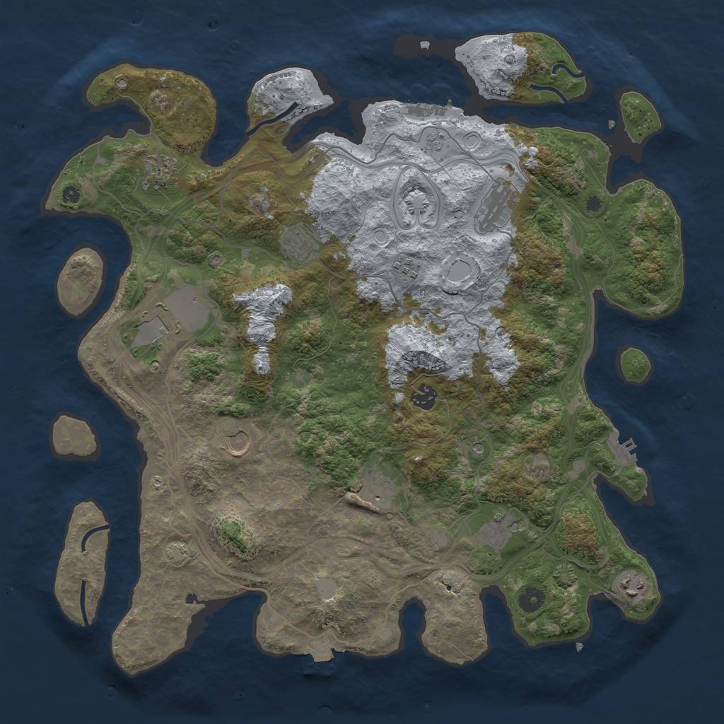 Rust Map: Procedural Map, Size: 4250, Seed: 1956054762, 18 Monuments