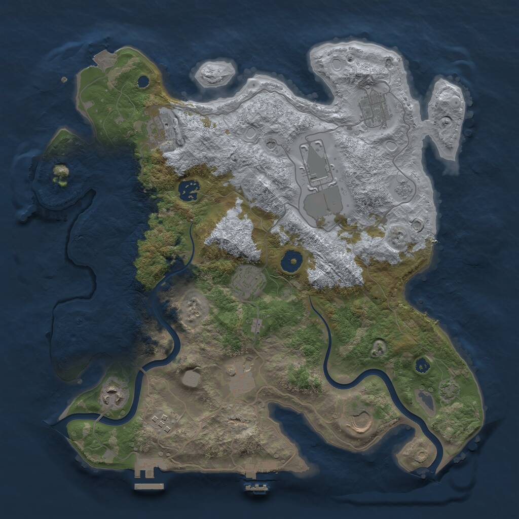 Rust Map: Procedural Map, Size: 3600, Seed: 12537619, 15 Monuments